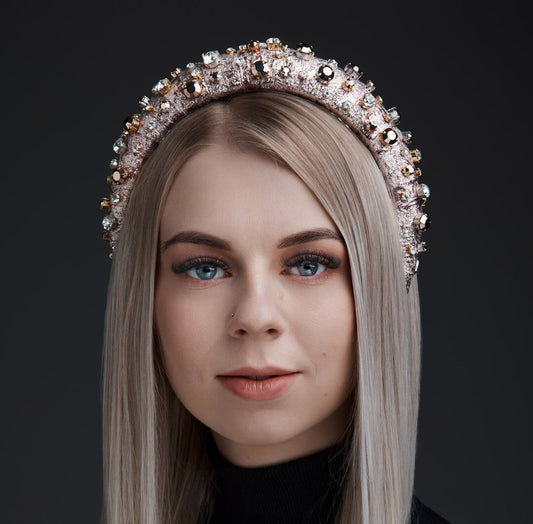 High Headband Abby with Swarovski and Preciosa Crystals