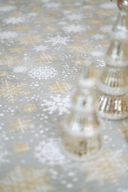 Winter Motive Snowflakes Rectangular Tablecloth
