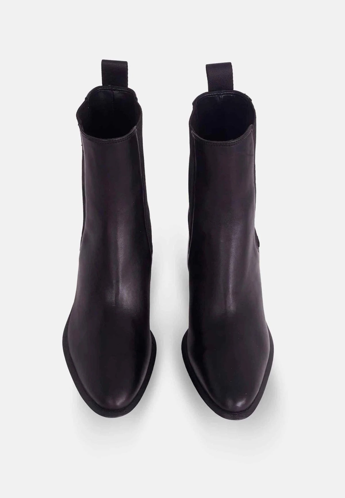 Black Leather Ankle Boots Canna – Chelsea Boots with 6.5 cm Block Heel