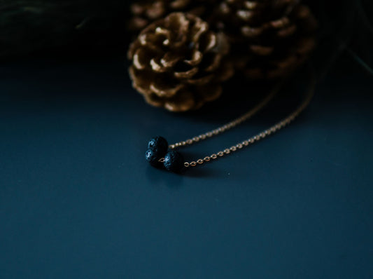 Diffuser Necklace with 3 Lava Beads