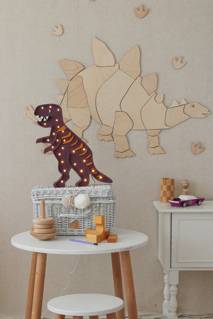 Dinosaur Stegosaurus - Wooden Wall Decoration
