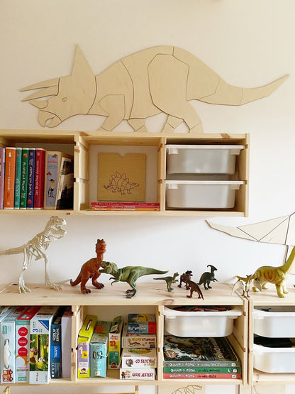 Dinosaur Triceratops – Wooden Wall Decoration