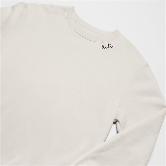 Embroidered Collar Organic Cotton Sweatshirt "Äiti" (FI)