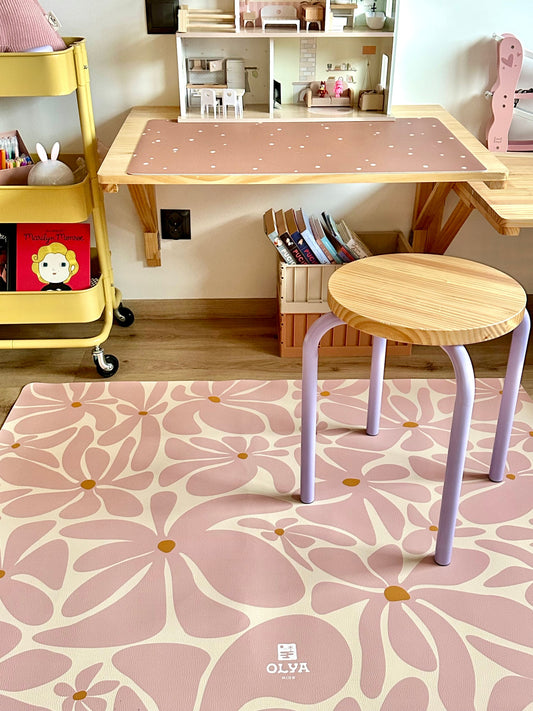 Kids Mealtime Floor Mat, Non-Slip & Waterproof - Daisy Sun