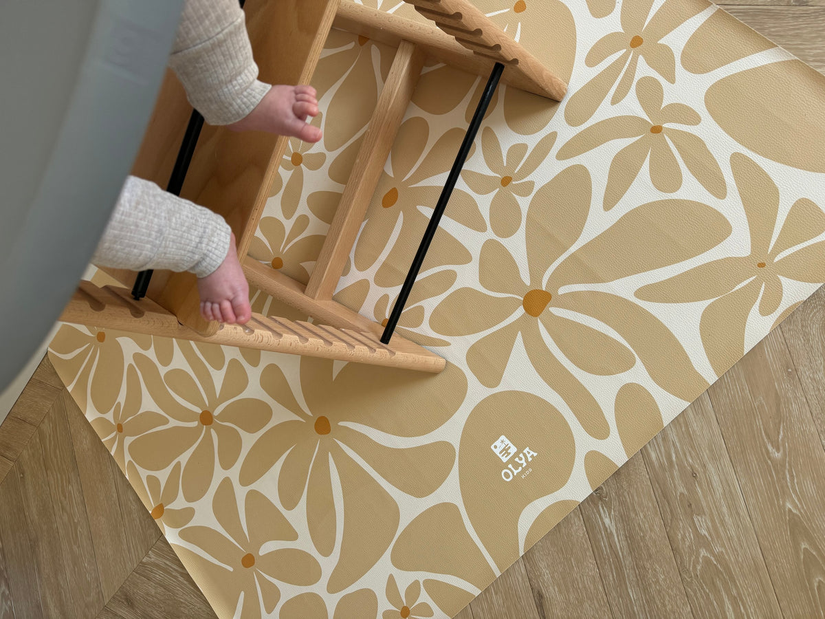 Kids Mealtime Floor Mat, Non-Slip & Waterproof - Daisy Sun