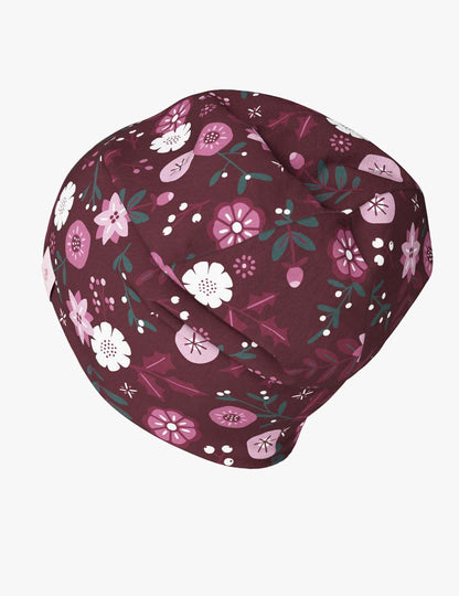 Kids Merino Hat Beanie For Autumn And Spring METTE - Winter Flowers