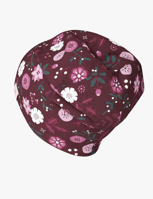 Kids Merino Hat Beanie For Autumn And Spring METTE - Winter Flowers