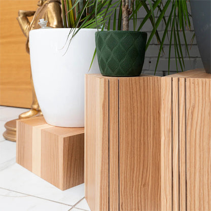 Floor Planter Podium Wooden Cubes (Set of 3)