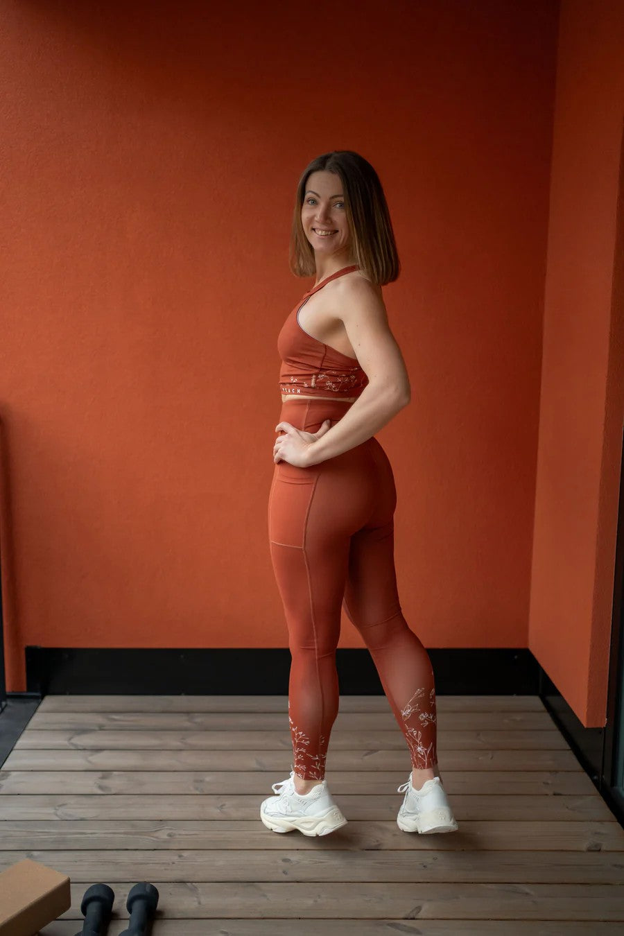 Leggings 'Wildflowers' Brown
