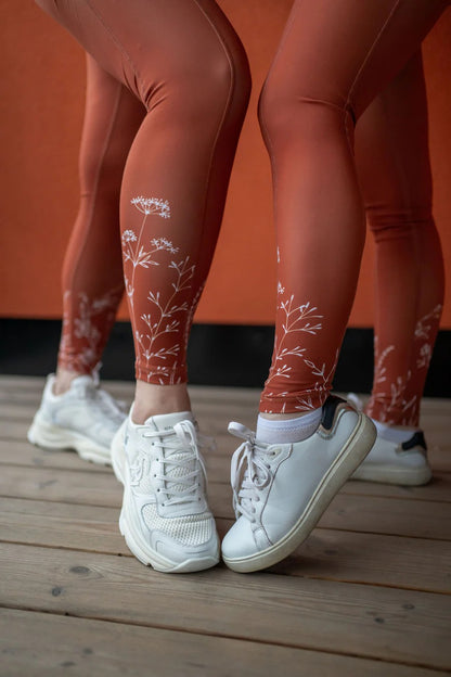 Leggings 'Wildflowers' Brown