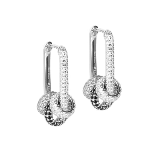 Metropolitan Glow White ZC L Rolling Charm Earrings