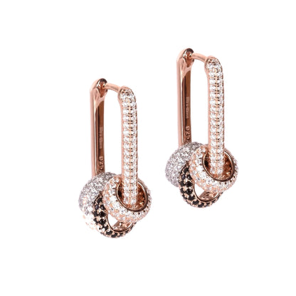 Metropolitan Glow White ZC L Rolling Charm Earrings