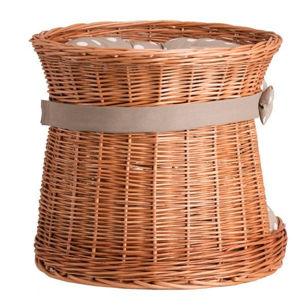 Natural Wicker Cat House Rosie With Cushions 
