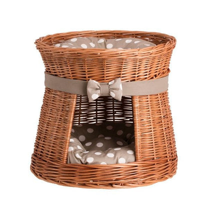 Natural Wicker Cat House Rosie With Cushions 