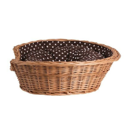 Natural Wicker Dog Bed Poppy With Cushion, 75x57 cm