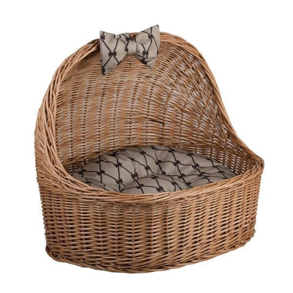 Natural Wicker Pet House Elsa With Cushion