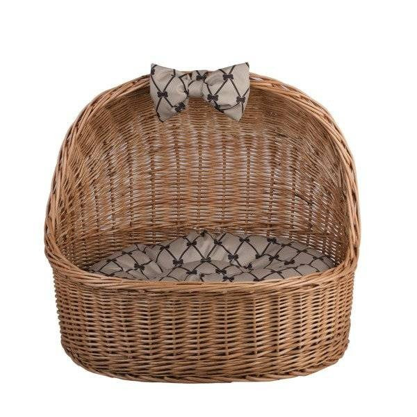 Natural Wicker Pet House Elsa With Cushion