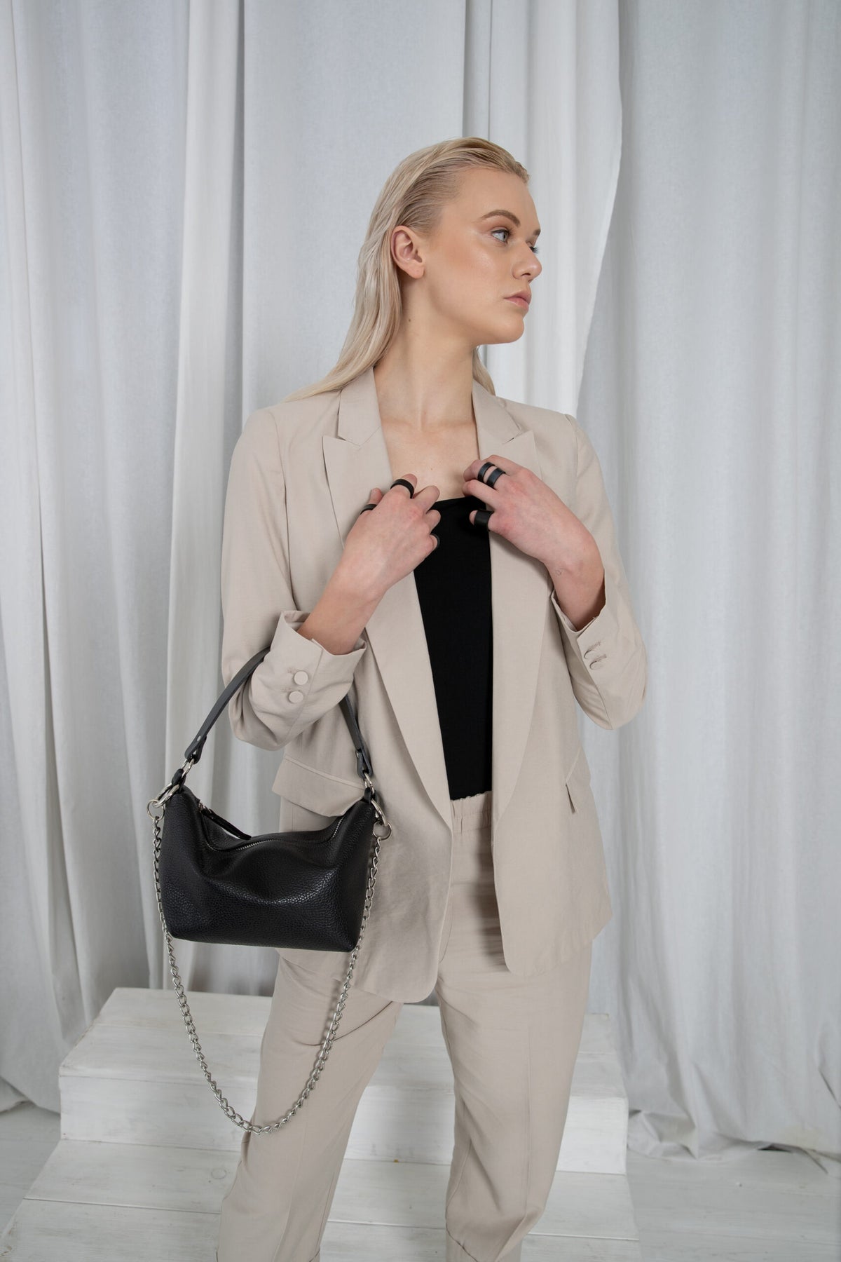 Soft Leather Baguette Handbag Selena