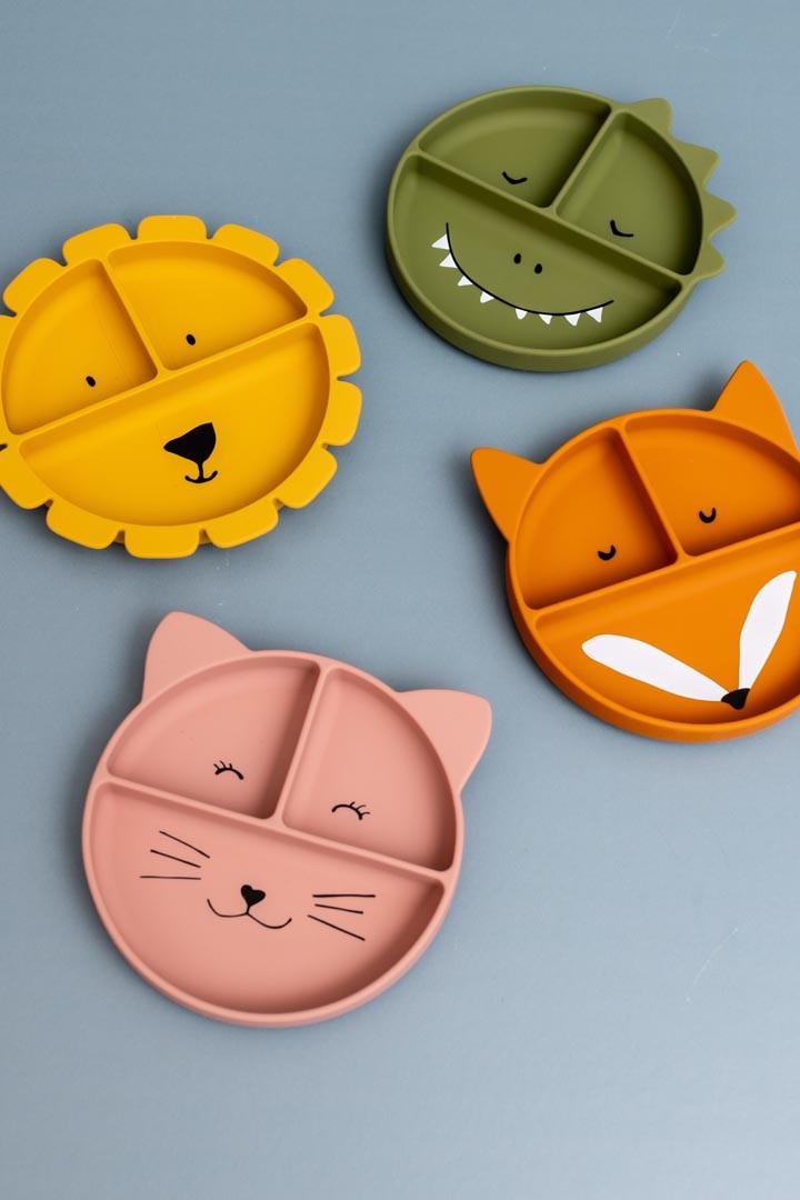 Silicone Divided Suction Plate for Kids - Mr. Fox