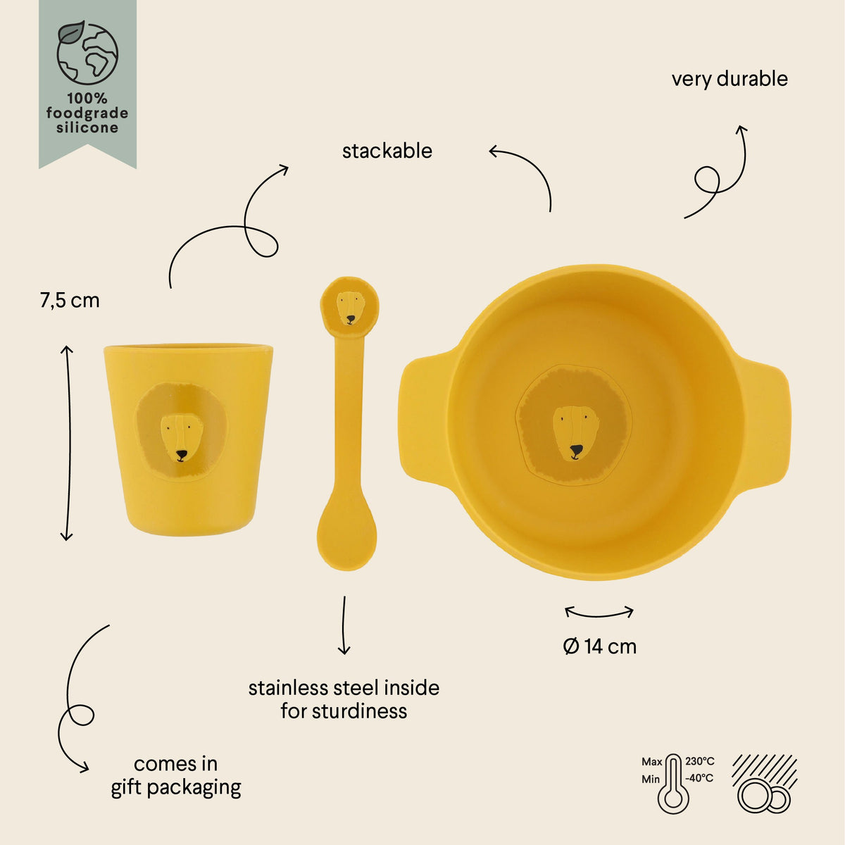 Silicone First Meal Set for Kids - Mr. Lion