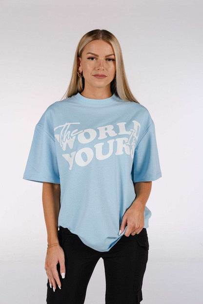 T-Shirt The World Is Yours - Baby Blue