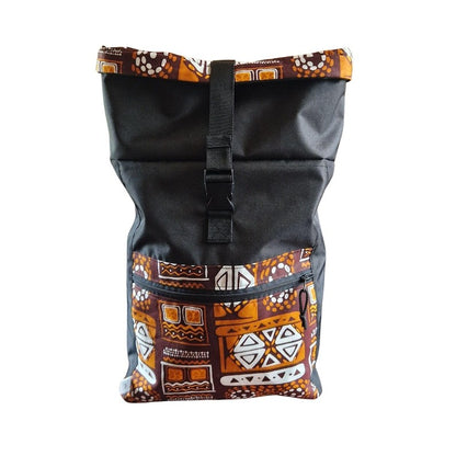 Waterproof Rolltop Backpack - Orange Pattern
