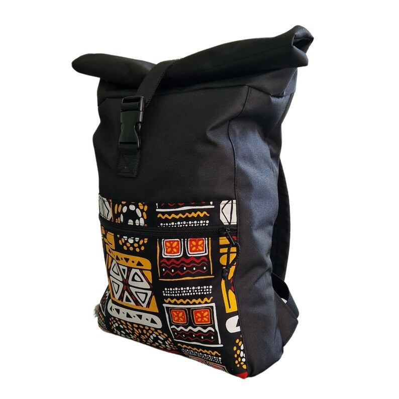 Waterproof Rolltop Backpack - Yellow Pattern