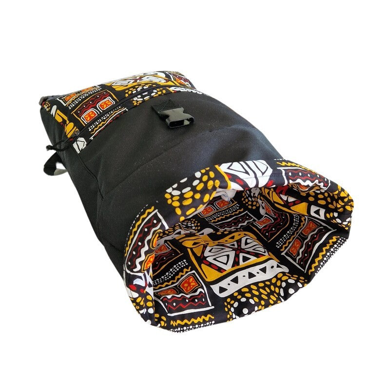 Waterproof Rolltop Backpack - Yellow Pattern