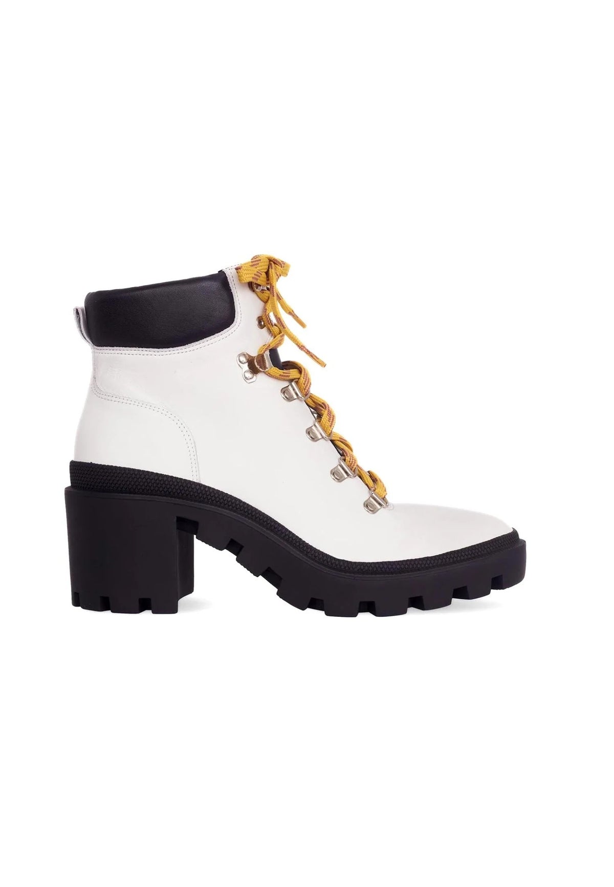 White Combat Boots – Stylish 9 cm Block Heel Design